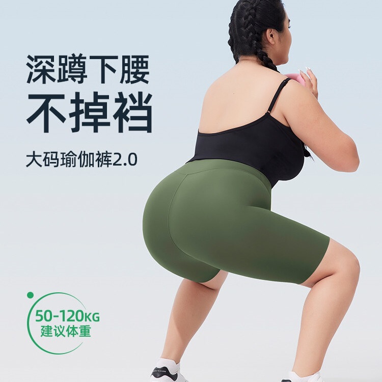 Plus-Size Women's Summer Shark Shorts for Outdoor Wear, Gym, Cycling, and Yoga, Non-Slip Yoga Sports Shorts