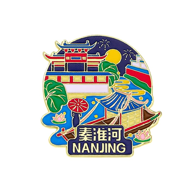 中国風文創観光ブローチ人気観光スポットバッジ地区ランドマーク観光スポット国潮都市記念品ギフトボックス|undefined