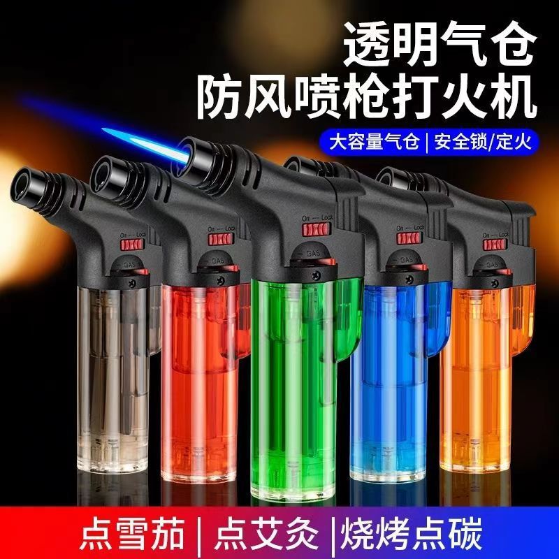Moxibustion windproof creative lighter direct gas igniter ignition moxa cigar baking spray gun wholesale cross-border