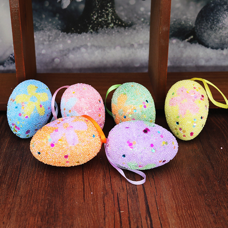 Spot huevo de Pascua 4*6 estampado con puntos de espuma decorativos colgantes Escena escaparate entrega de una pieza
