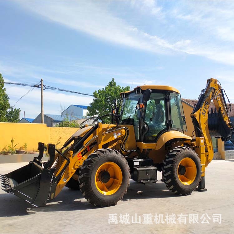 776轮式反铲装载机 四轮转向 螃蟹行走 解决各种工作条件