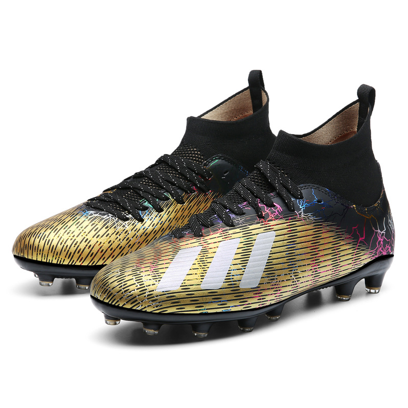 Nuevos zapatos de fútbol hombres y mujeres transpirables mandarina pato color alto casual largo uñas zapatos de fútbol hierba más tamaño zapatos de entrenamiento