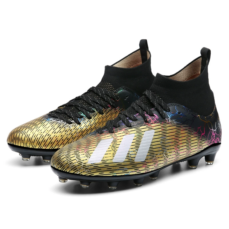 Футбольные бутсы нового стиля, мужские и женские Дышащие футбольные бутсы с высоким берцем и шипами, тренировочные кроссовки больших размеров, газон