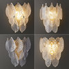 Explosive money All copper Light extravagance Crystal lamp Leaf shell Glass sheet a living room background Wall lamp bedroom Bedside lamp
