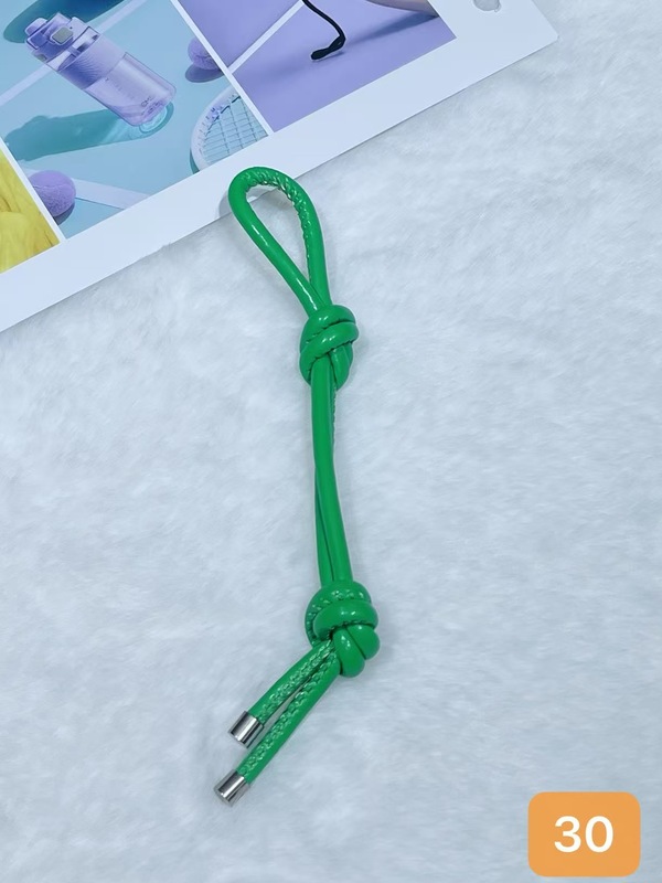 彩色皮革包包挂件创意时尚百搭diy皮绳双绳结挂饰手机钥匙扣挂饰|undefined