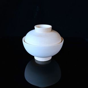 Lacquer Base Lacquer Art Wood Embryonic Japanese Lacquer Ware Basswood Lacquer Painting Lacquer DIY Hand-painted Cover Bowl Pyrography Wooden Bowl