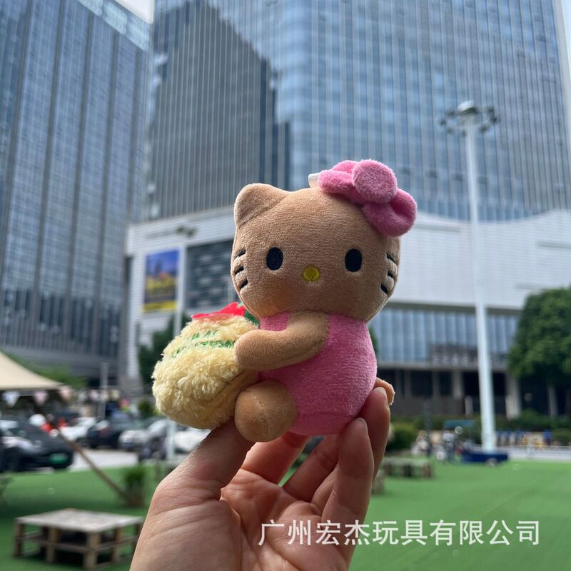 现货卡通可爱夏威夷菠萝园kitty公仔挂件毛绒玩具闺蜜包包挂饰|undefined