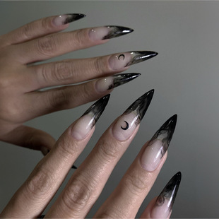 European and American Foreign trade Halloween nail beauty film Moon ghost fake nail holiday atmosphere wear nail factory finished product wholesale