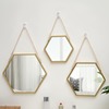 Nordic Iron Art Hexagon Hanging Wall Mirror Bathroom Bathroom Dormitory Mirror Mirror Hanging Wary Washing Table Wall -hung Makeup Mirror