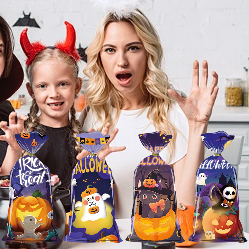 跨境新款万圣节糖果零食饼干封口袋子小号小饰品包装袋opp平口袋