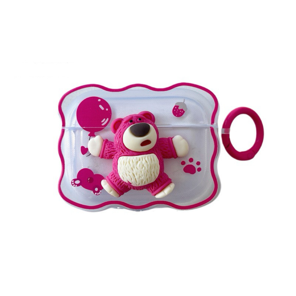 Signo de interrogación de dibujos animados fresa oso para Apple airpods4 funda protectora para auriculares pro2/3 funda protectora