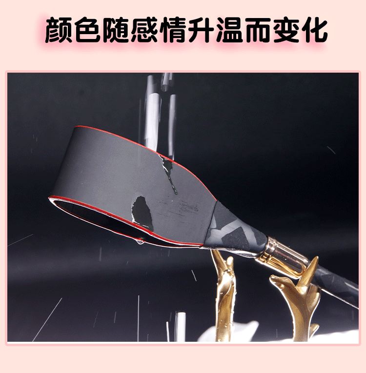 Temperature-Changing Horsewhip for Couples, PU Leather Adult Sensory Play Accessory, Black — detail image 25