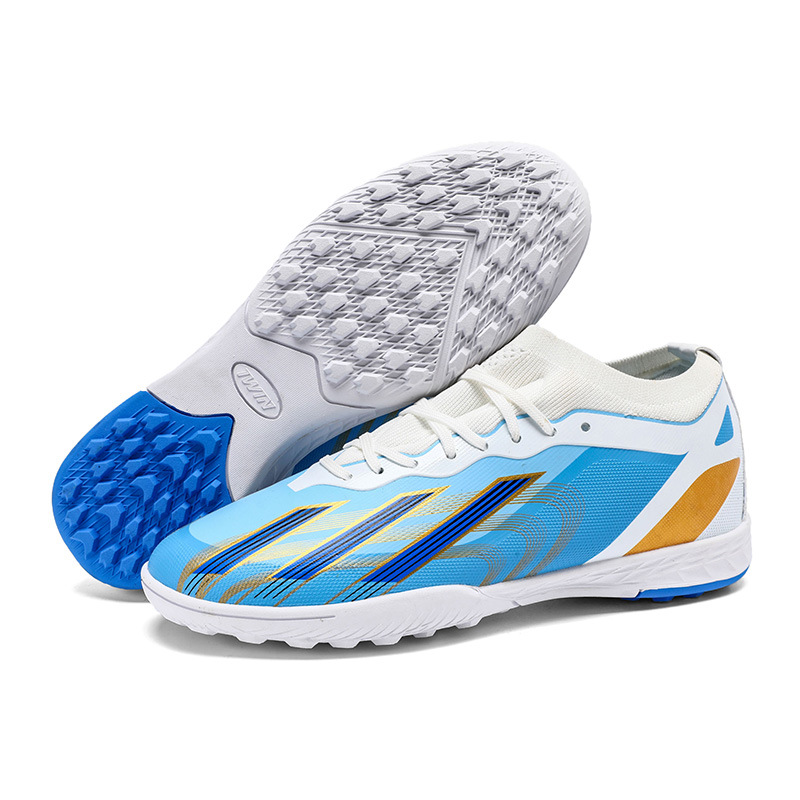 Zapatos de fútbol transfronterizos Putian Flywoven hombres y mujeres bajo TF ag