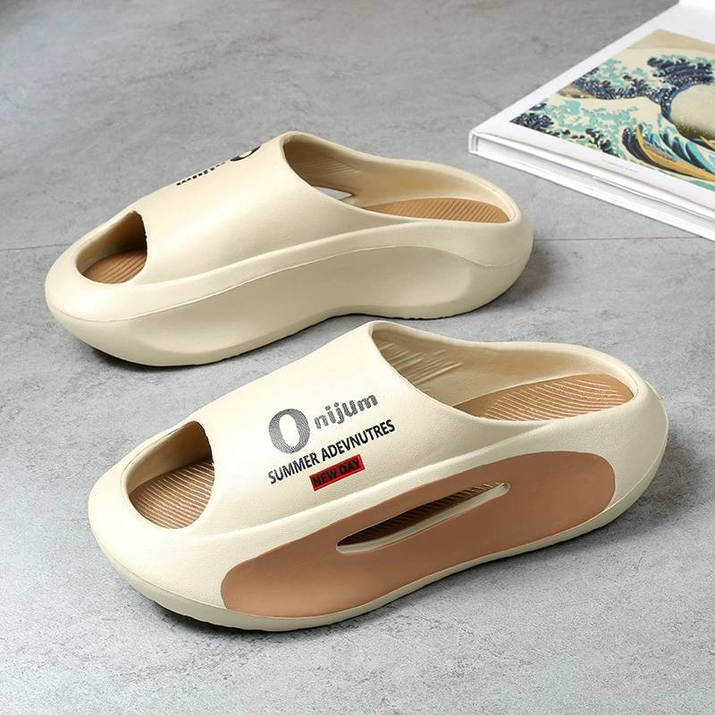 Парные тапочки повседневная толстая подошва мода дикая одежда пляжные тапочки летом новые EVA удобные холодные тапочки мужчины