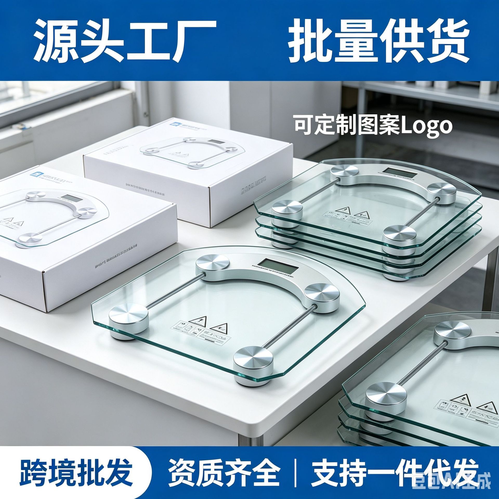 Manufacturer wholesale household health scale electronic scale gift tempered glass transparent round scale with logo printing cross-border