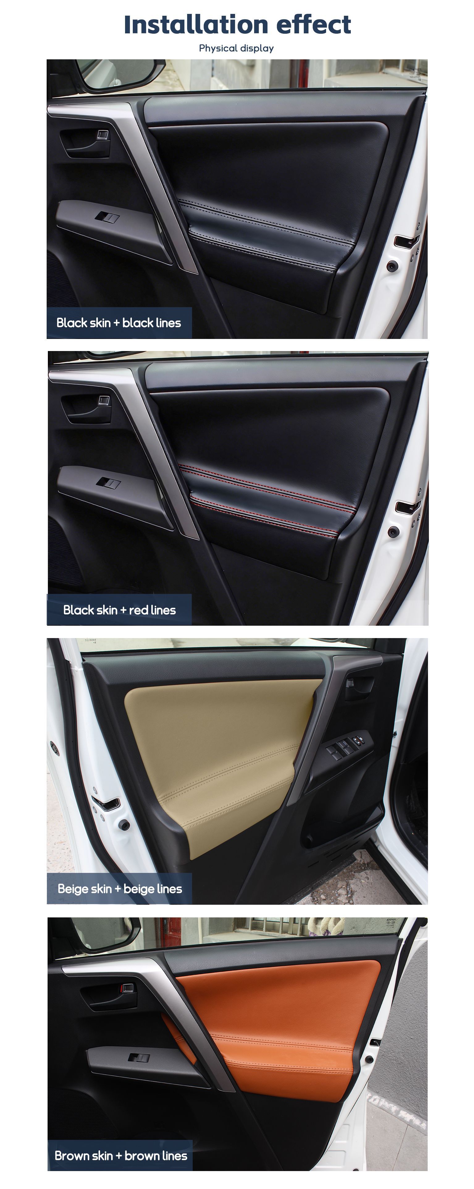Toyota RAV4 13-19 Car Door Panel Leather Interior Modification