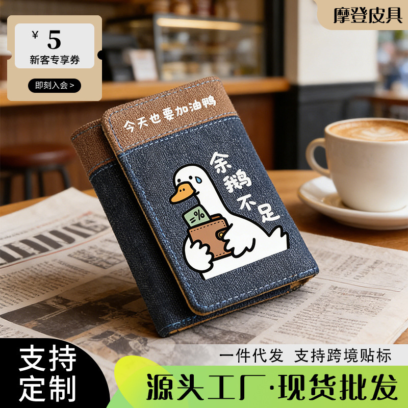 Tiktok Internet Celebrity Cartoon 70% off Wallet with Multiple Card Slots, Photo Slot, and Coin Purse for Students