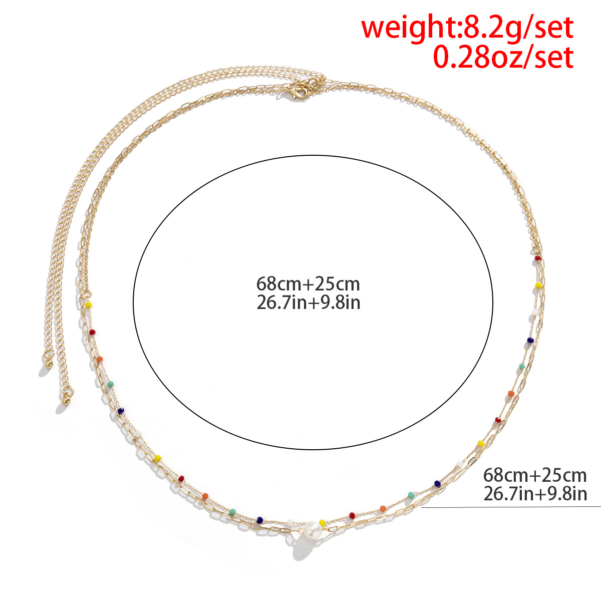 Fashion Bohemian Color Crystal-like Double Layer Body Chains