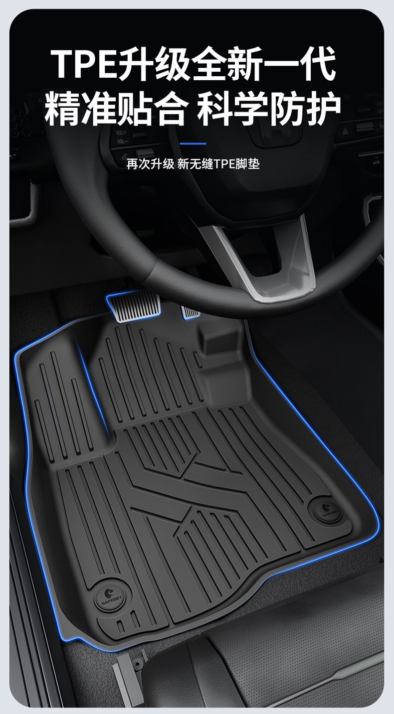Suitable for Honda Accord, Inspire, Crv, Haoying, and Civic Models, All-Weather Tpe Car Floor Mats