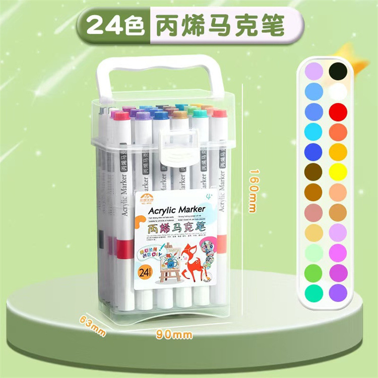 Marcador de acrílico al por mayor pintura de arte infantil impermeable laminado acrílico cepillo 48 color acrílico DIY Goka pluma