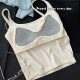 Autumn sanding warm inner women's belt chest pad integrated anti-light inner sling slim-fit bottoming vest top