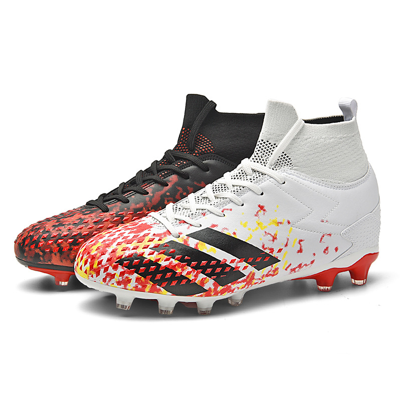 2022 transfronterizos nuevos zapatos de fútbol FGTF para hombres transpirable de alto top largo y corto de uñas zapatos de fútbol hierba zapatos de entrenamiento