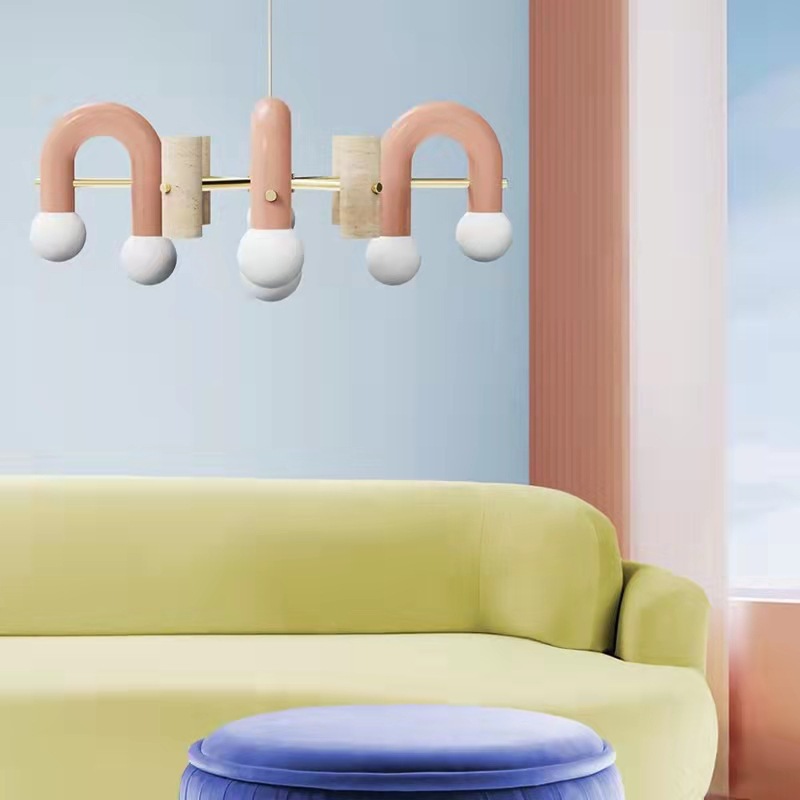 Dormitorio modelo de sala de niños arte infantil moderna forma de dragón lámpara simple U-card diseñador nórdico grúa de caballo