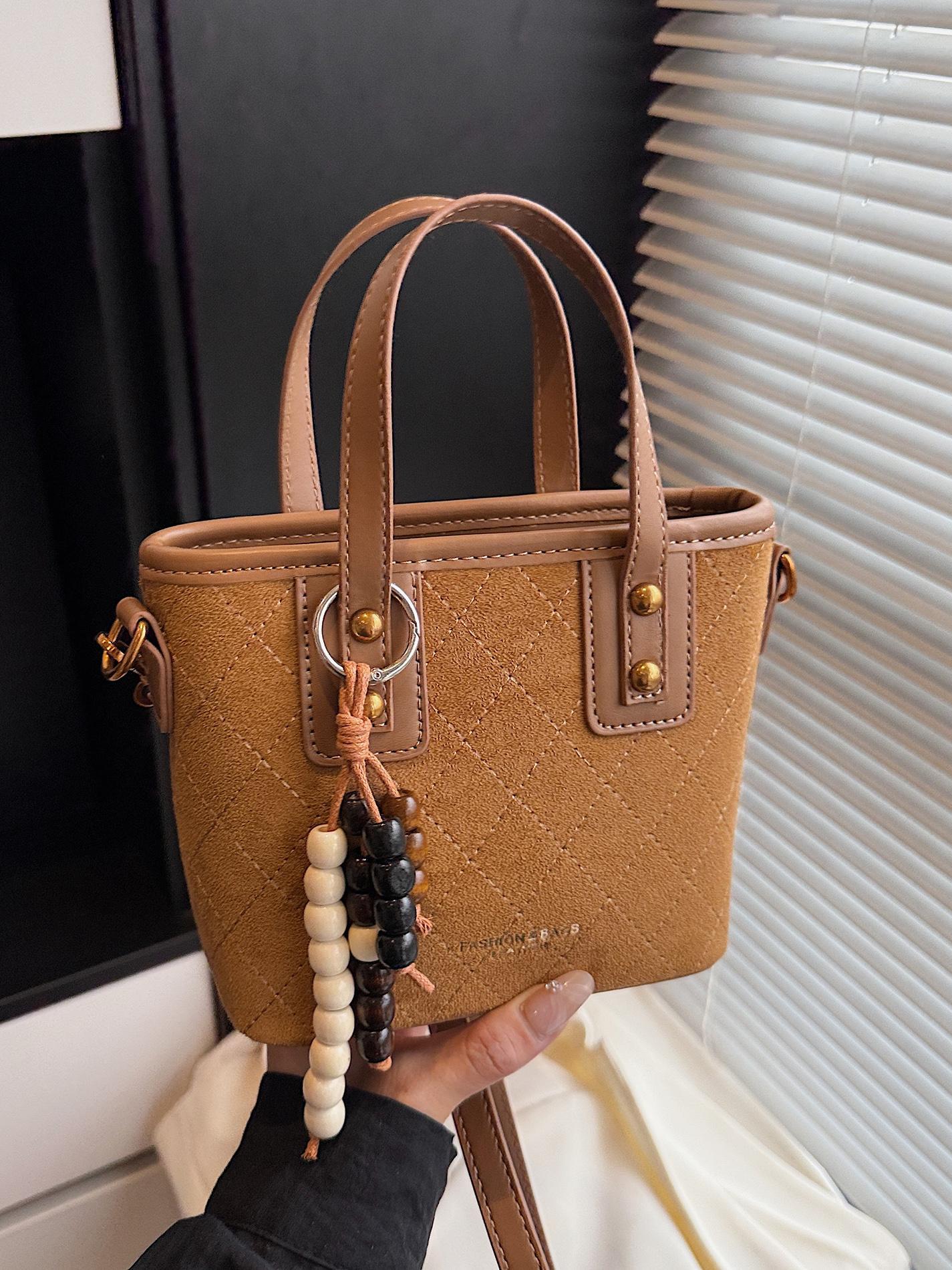 Transfronterizo retro gamuz bolsas de cubo de mano para mujeres 2025 nuevo estilo universal