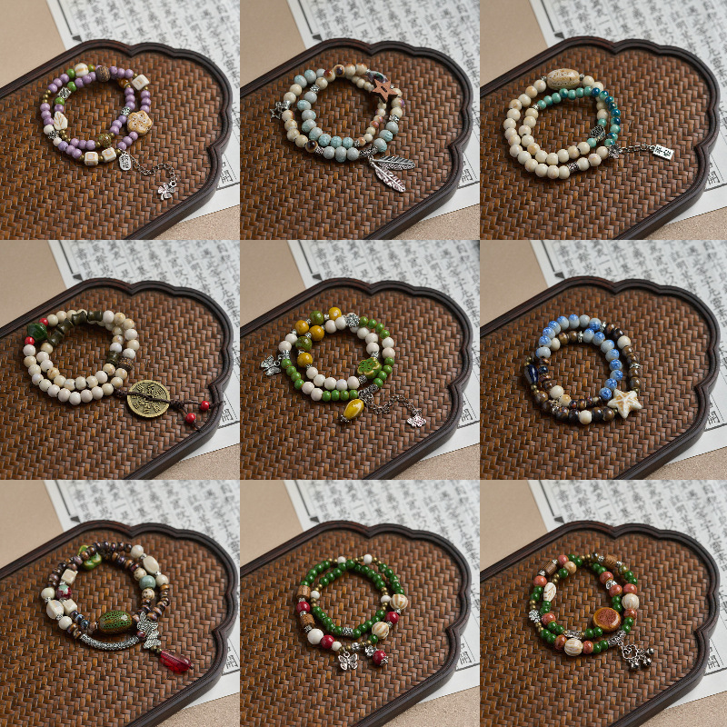 New Jingdezhen ceramic bracelet jewelry women's all-match high-grade hand-woven bracelet new Chinese bracelet wholesale