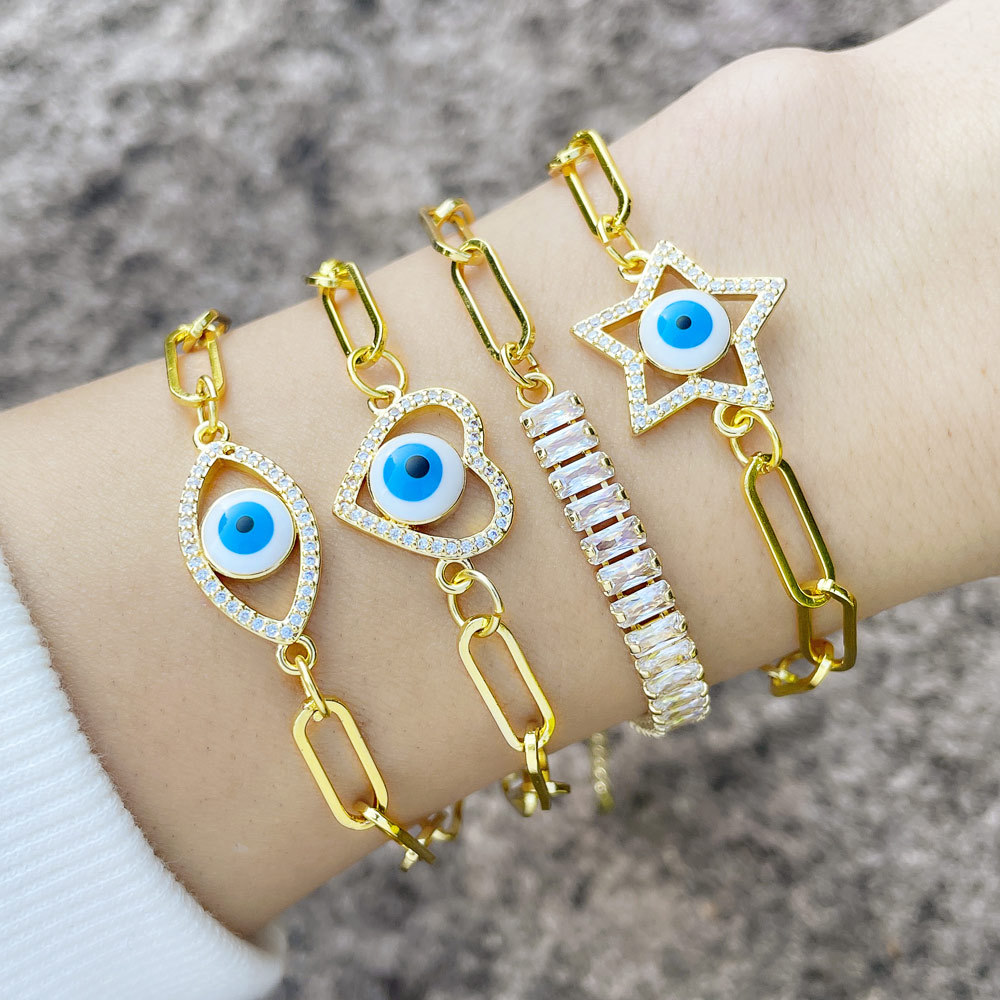 simple zircon bracelet exaggerated personality demon eye bracelet