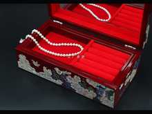 螺钿漆器首饰盒 结婚礼物木质收纳盒 陪嫁首饰项链中式珠宝盒