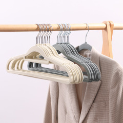 クロスボーダー植毛ハンガー滑り止めプラスチック無痕ハンガー透光服掛け家庭用成人服支え工場卸売り