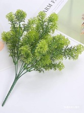 绿植小盆栽隔断栅栏造景装饰假花插花蕨类植物尤加利叶塑料草