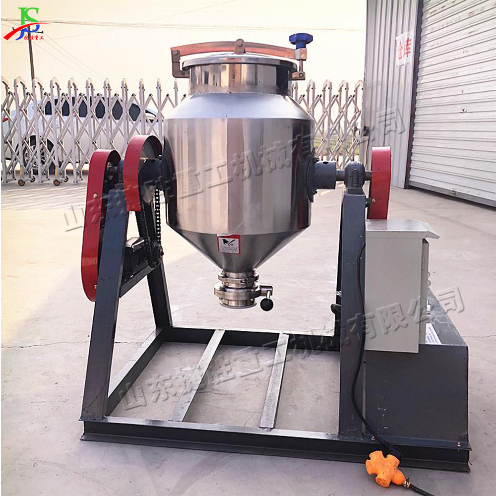 Mezcladora eléctrica giratoria de 360 grados tipo tambor de cintura de acero inoxidable mezcladora de polvo de metal industrial pequeña mezcla