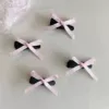 [细款粉色单蝴蝶发夹一个]