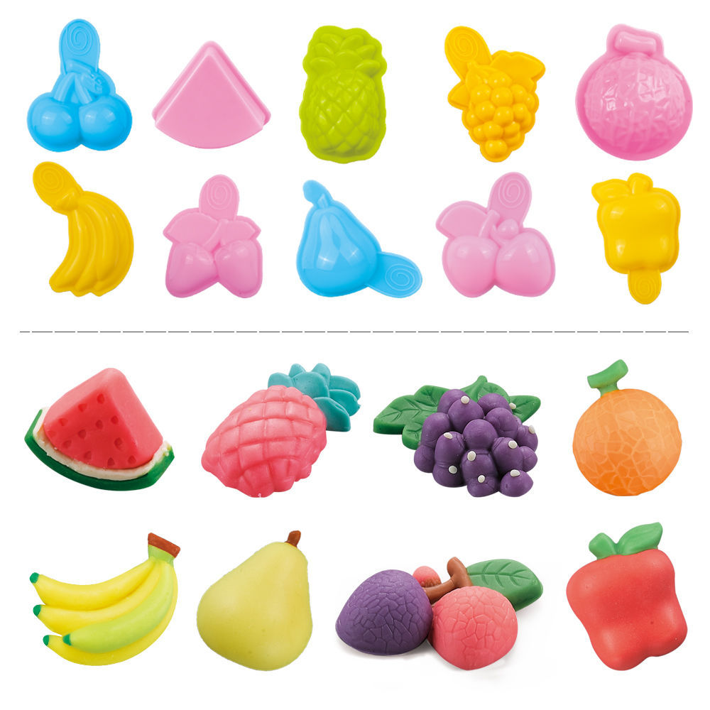 Transfronterizo Venta caliente dinosaurio de color arcilla traje de juguete fruta animal marino plastilina herramienta molde entrega de una sola pieza