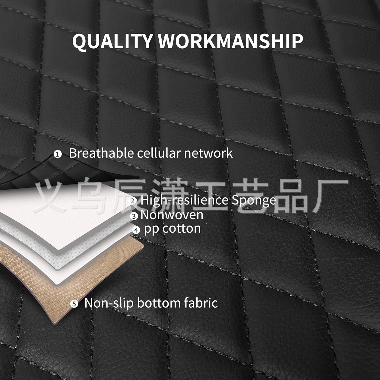 Cross-Border Hot-Selling New Model Single-Line Diamond Quilted Embroidered Pu Leather Universal Car Seat Cover 5-Seater Car Seat Cushion