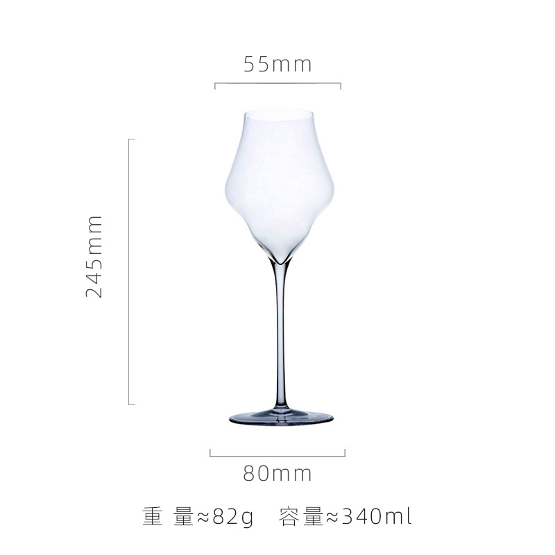 Transparent champagne glass