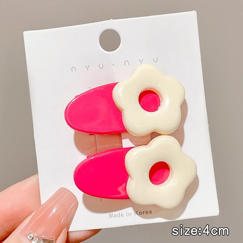 Rosa horquilla femenina 2024 Nueva horquilla BB clip frente flequillos laterales horquilla rota lindo clip de dopamina otoño