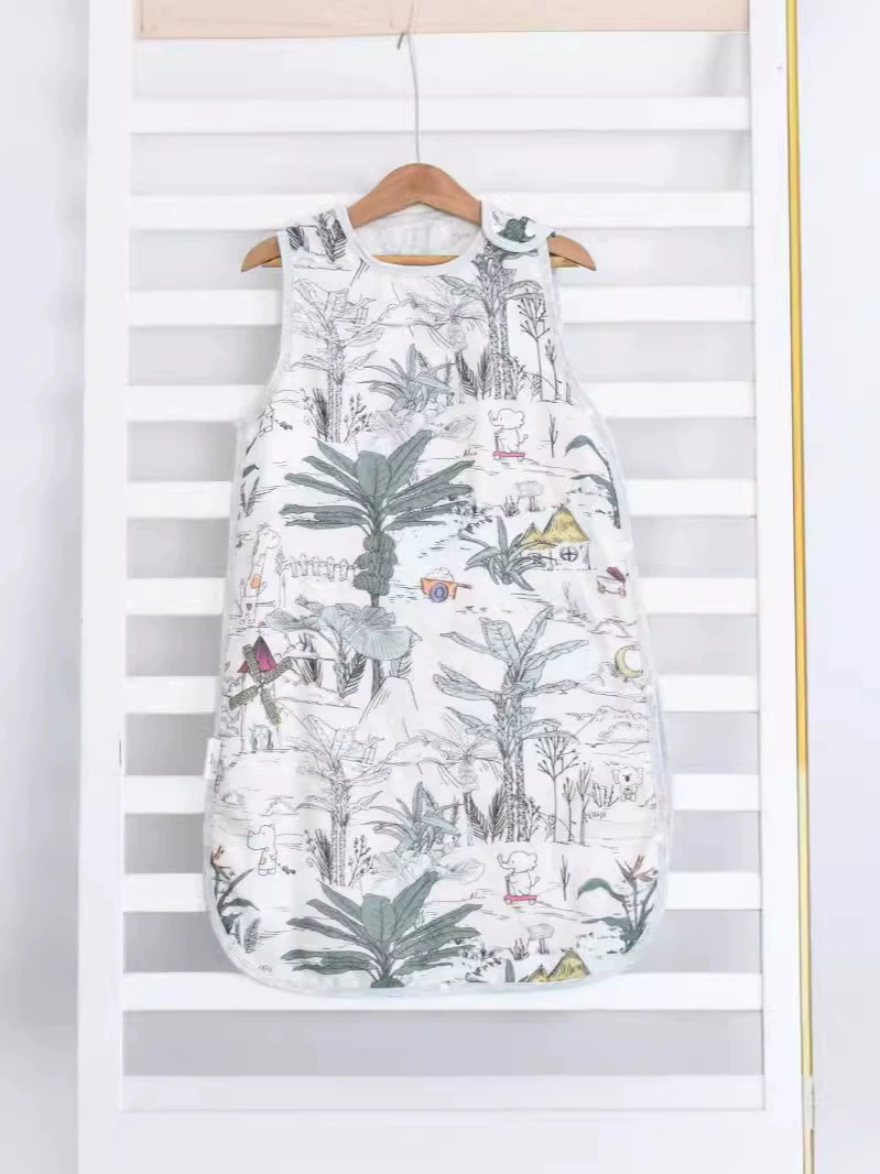 Children's summer gauze sleeping bag, light and thin vest sleevless