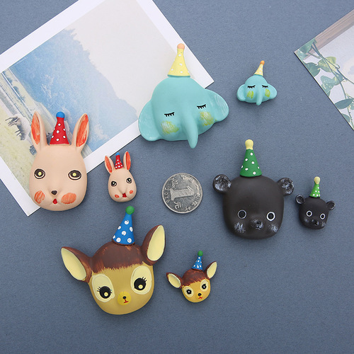 Cute little animal lucky cat resin refrigerator magnet message sticker home accessories magnet