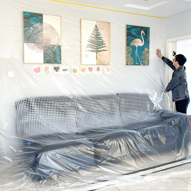 Dust Cover Cloth to Cover Dust-Proof Decoration Dust-Proof Plastic Protective Film Furniture Disposable Dust-Proof Household Bed Cover