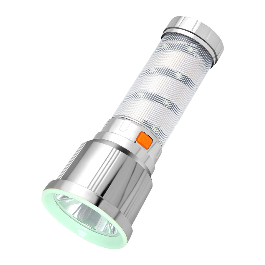 Nuevo cross-border linterna de luz luminosa multifuncional lámpara de camping multifuncional tipo C linterna LED recargable