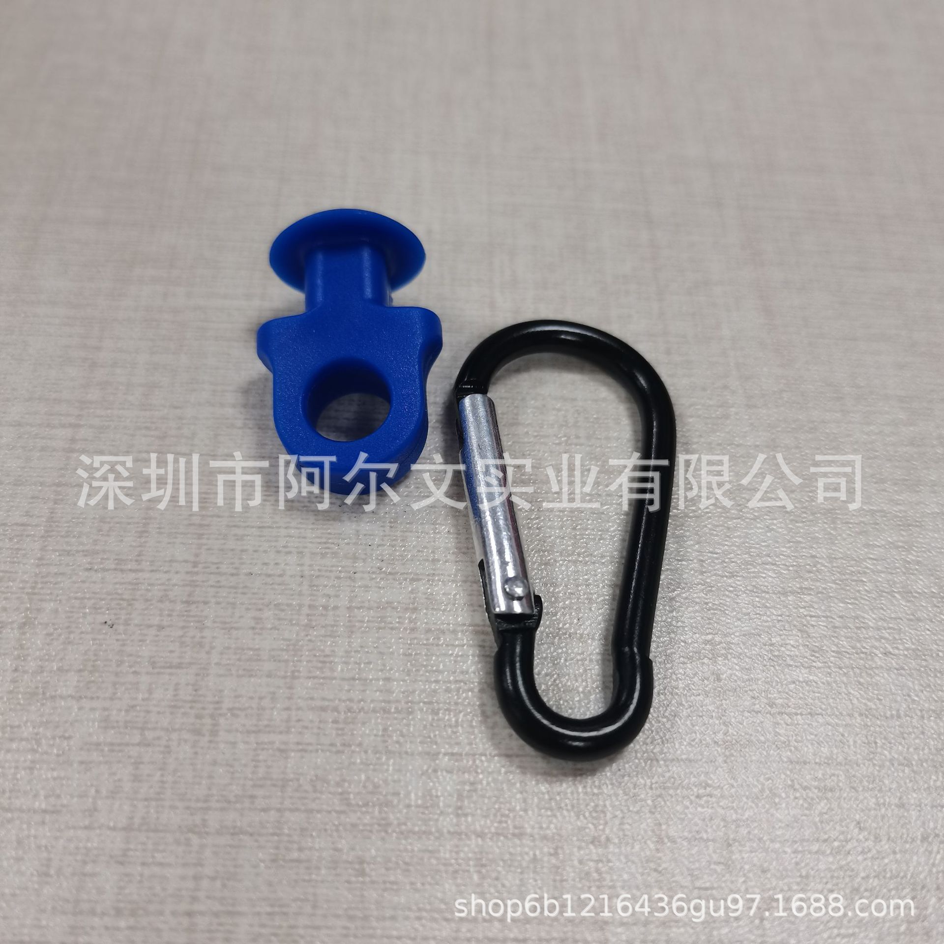 사파이어 블루 버섯 머리 + 카라비너