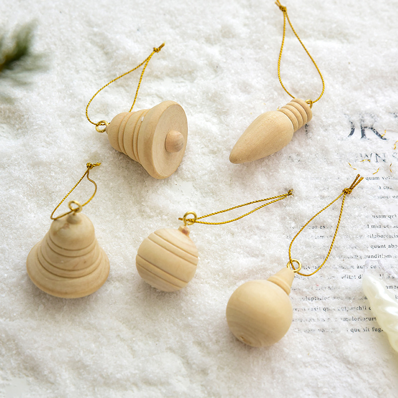 NUCHI聖誕裝飾木質木頭迷你小場景聖誕樹小掛件聖誕布置攝影道具