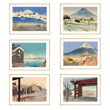 日本风格挂画日式装饰画榻榻米寿司店茶室浮世绘富士山和风墙壁画