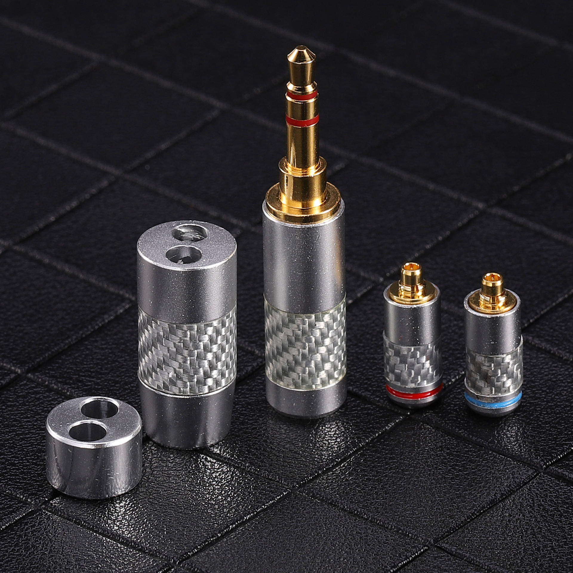 3.5银色碳纤维插头 升级线DIY发烧线舒尔插头mmcx se535 se846