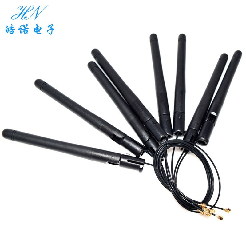2.4G 5.8G双频WIFI 蓝牙5G天线RG113出线式卡扣3DBI增益天线IPEX