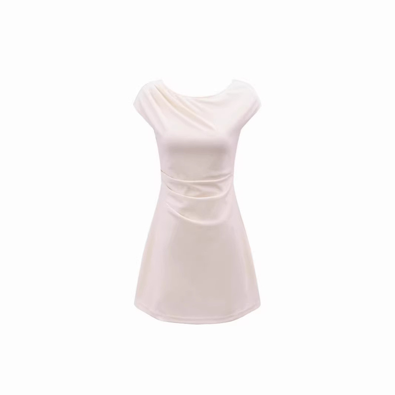 2026 New Style Elegant Round Neck Chic Short-Sleeved Short Dress Retro Slim Fit Evening Mini Dress 2026 New Style Elegant Round Neck Chic Short-Sleeved Short Dress Retro Slim Fit Evening Mini Dress