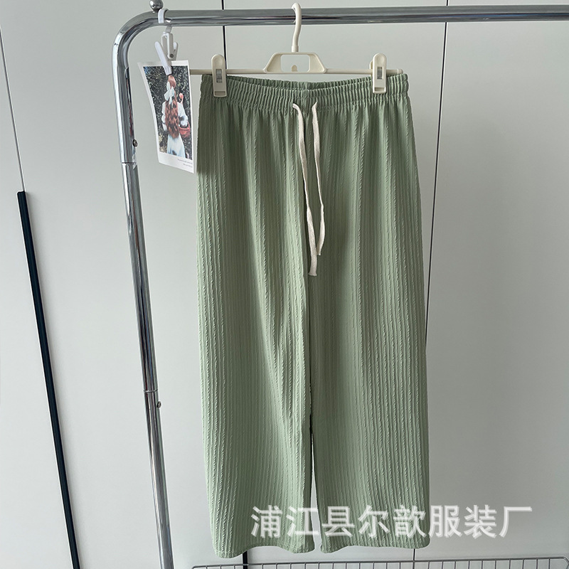 Pantalones blancos de piernas anchas para mujeres primavera y verano delgados de cintura alta caída sensación casual traposas rectas nubes de espuma image 12